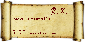 Reidl Kristóf névjegykártya